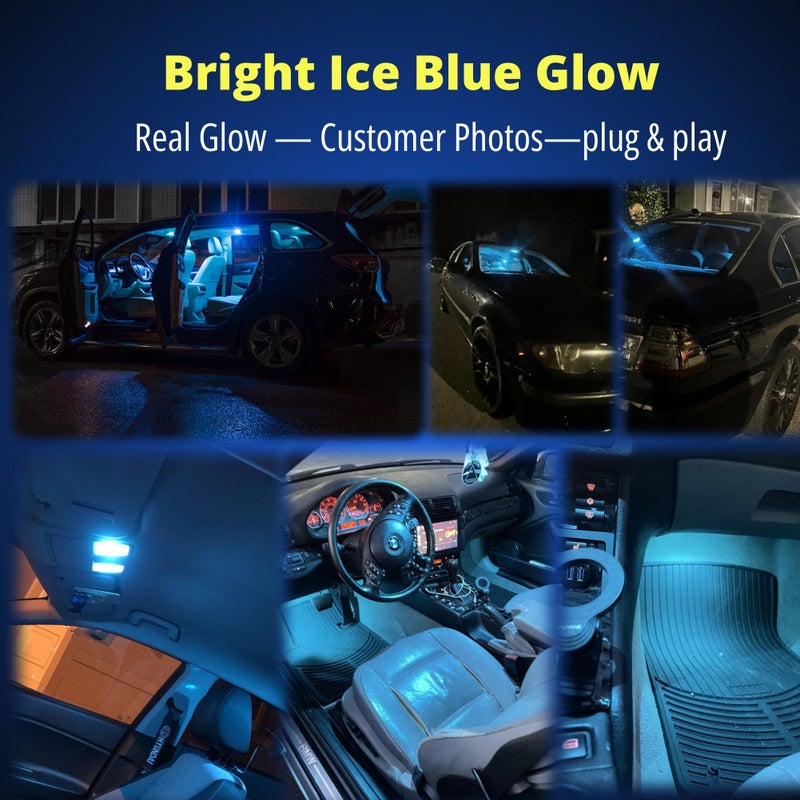 WLJH 17pcs 12V LED Interior Lights Package Kit+ License Plate Light Lamp Accessories for BMW E46 M3 1999-2006 Sedan Wagon Coupe Ice Blue - Image 3